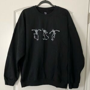 NWOT Full Tilt Skating Skeleton Sweatshirt, Black, XL